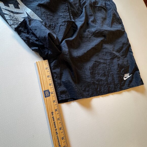 VTG Nike Swim Shorts Mens XL Black 90s Mesh Liner Big Swoosh Logo - Picture 10 of 14